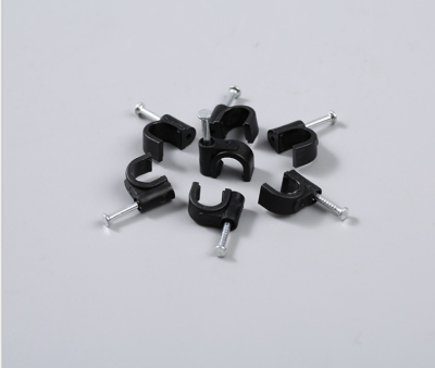 Black round Cable Clips Pipe Clamp Wire Holder round Nylon Plastic Cable Clips Fixed Wire Buckle