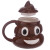 Spoof Funny Potty Cup Poop Ceramic Mug with Lid Poop Coffee Cup