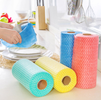 Disposable Non-Woven Dish Cloth Scouring Pad Multifunctional Kitchen Oilproof Cleaning Lazy Rag Dish Cloth