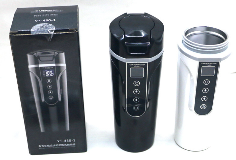 新款智能车载电热杯车用烧水杯汽车热水器加热杯保温杯12V24V通用