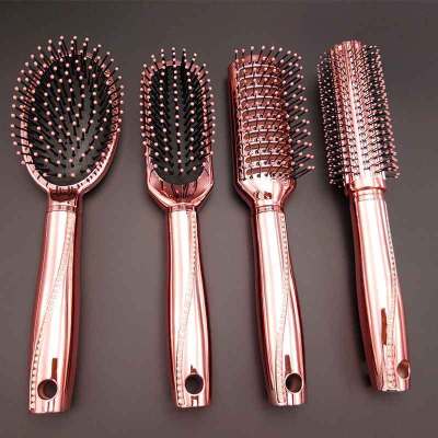 Exquisite Steel Paint Small Pearl Airbag Hairdressing Comb Rolling Comb Household Gift Box Wholesale Direct Supply Supermarket