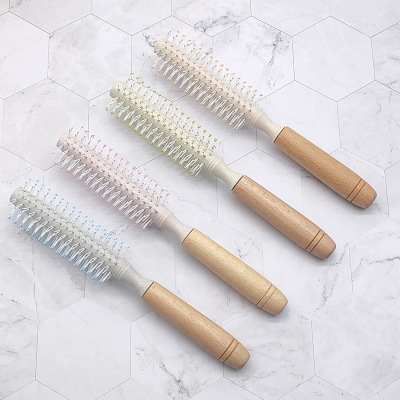 SOURCE Factory Direct Supply Wooden Home Rolling Comb Anti-Static Hair round Brush Reel Straight Hair Personal Care Comb