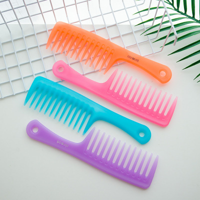 New Fashion Magic Color Changing Household Large Tooth Comb Wide Tooth Curls Plastic Hairbrush Factory Wholesale Customizable
