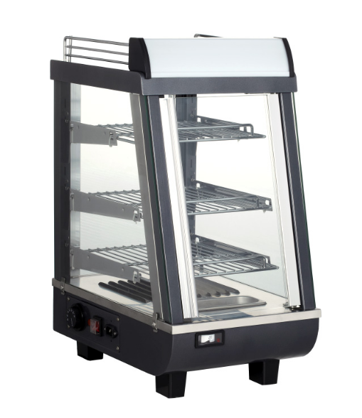 76L商用前后开门加热展示柜恒温保温汉堡蛋挞炸鸡小型台式加热柜