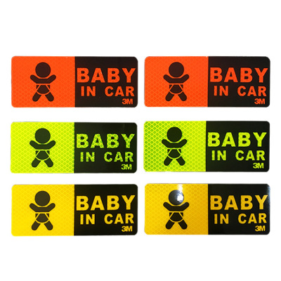 Special Car Stickers Night Safety Warning Stickers Customized Car Tail Decoration Baby in Car Reflective Car Stickers
