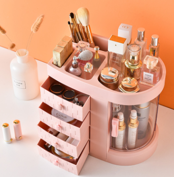 New Creative Combination Desktop Cosmetic Case Drawer Trial Cosmetic Storage Cabinet European Waterproof Net Red Vanity Box