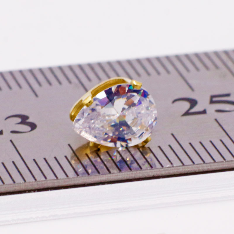 【实力工厂]3*5mm水滴锆石单爪镶彩宝手工爪钻饰品衣帽鞋包配件女