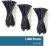 Zipper Cable Tie 6 Inches Long Black Heavy 40 Pounds Strong Self-Locking, UV Protection, Cable Management