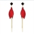 Chinese Red Long Style Petals Earrings Fairy Temperamental 925 Silver Needle Female Cool Wild Flowers Earrings