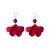 Red Petal Eardrops Fashion Retro Style Ear Hook Japanese and Korean New Cool Trendy Ginkgo Leaf-Shaped Flowers Earrings