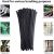 Cable Zipper Tie Heavy Self-Locking Nylon Tie Suitable for Cable 100 Pack (12 Inches, Black)