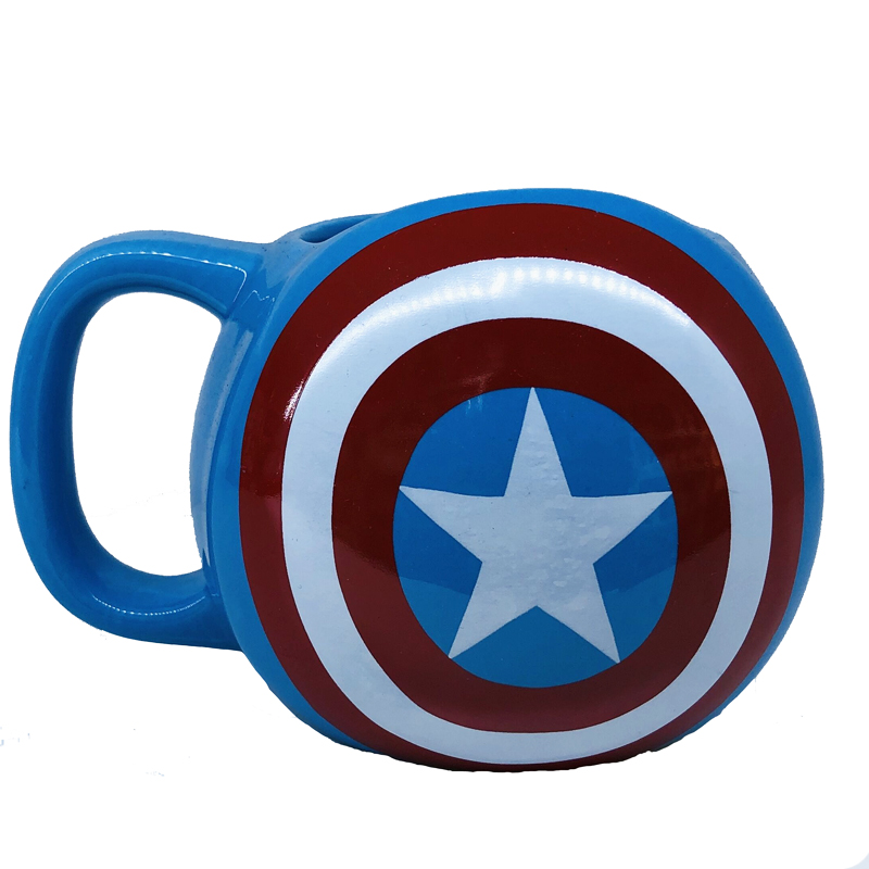 Captain America Shield Mug Marvel Peripheral Water Cup for Boyfriend Couple Birthday Woman Ceramic Cup