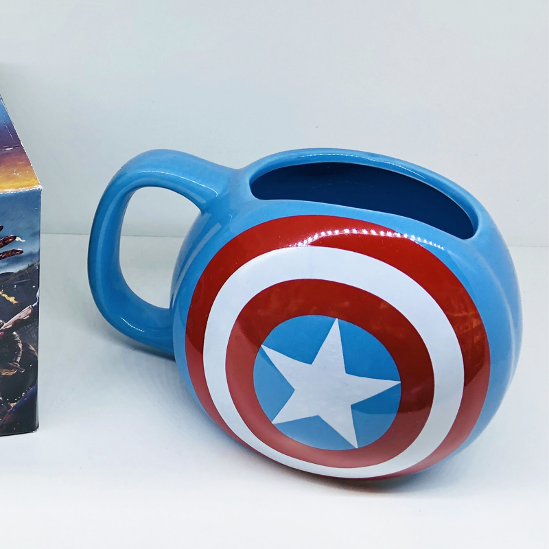 Captain America Shield Mug Marvel Peripheral Water Cup for Boyfriend Couple Birthday Woman Ceramic Cup