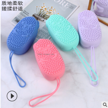 Silicone Bath Towel Bath Brush Bear Bath Brush Double-Sided Bath Towel Baby Bath Silicone Bath Brush Wholesale