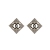 925 Silver Needle Sense of Quality Square Double Ring Full-Jeweled Stud Earrings Korean Style Fashion All-Match Personalized Eardrops Simple Elegant Women