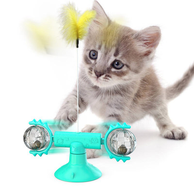 Amazon New Meow Planet Turning Windmill Cat Toy Cat Turntable Funny Cat Stick Pet Puzzle Funny Supplies