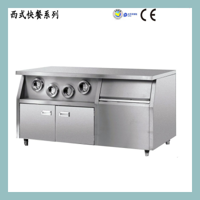 Cola Cup Dispenser Commercial Center Island Workbench Stainless Steel Operating Table Western Fast Food Equipment Hamburger Milk Tea Shop