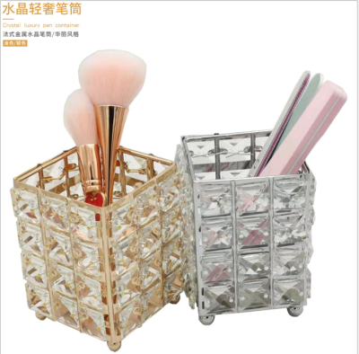 European Style Manicure Implement Light Luxury Nail Beauty Crystal Pen Holder Makeup Brush Dust Brush Manicure Storage Bucket Creative Ornaments