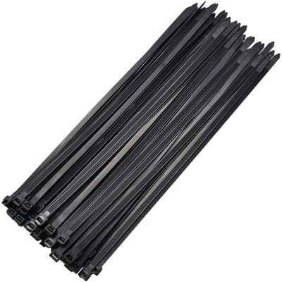 Zipper Tie 8 Inches (100 Packs) 60 Pounds Automatic Locking Cable Tie Heavy Tie Black