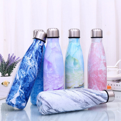 Stainless Steel Outdoor Sports Bowling Marble Cola Bottle Thermos Cup Creative Cola Cup Gift Customization Wholesale