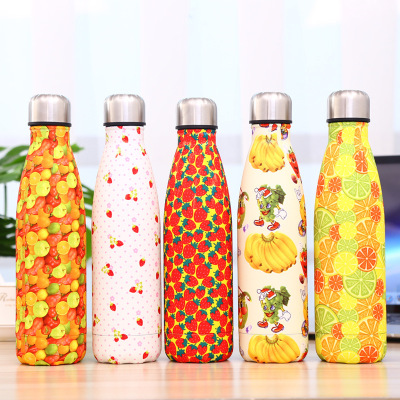 Creative Printing Stainless Steel Coke Bottle Men's and Women's Sports Vacuum Thermos Portable Travel in-Car Thermos