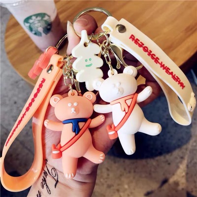 Internet Celebrity Super Hot Hula Hoop Bear Doll Pendant Cartoon Lovely Key Buckle Women's Bag Hanging Ornament Jewelry