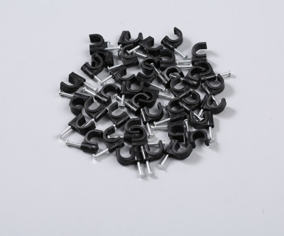 Black round Cable Clips Pipe Clamp Wire Holder round Nylon Plastic Cable Clips Fixed Wire Buckle