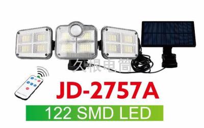 Jiu Gen Flashlight JD-2757 Solar Outdoor Courtyard Integrated Infrared Sensor Lamp Remote Control Induction Lamp
