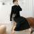 Real Shot 2020 Autumn and Winter Wild Outer Wear Long Knitted Skirt Women's Slimming Half Turtleneck Bottoming Sweater Belly-Covering Dress