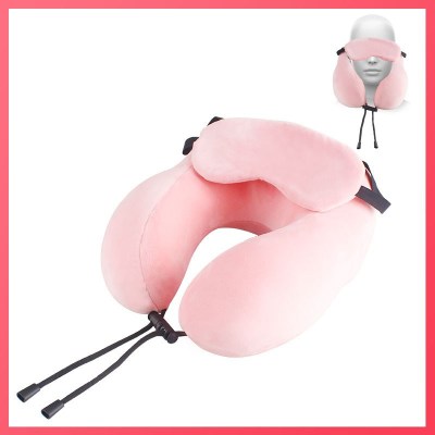 Fashion Memory Foam U-Shaped Pillow Travel Neck Pillow U-Shaped Cervical Pillow Student Nap Portable Pillow with Eye Mask