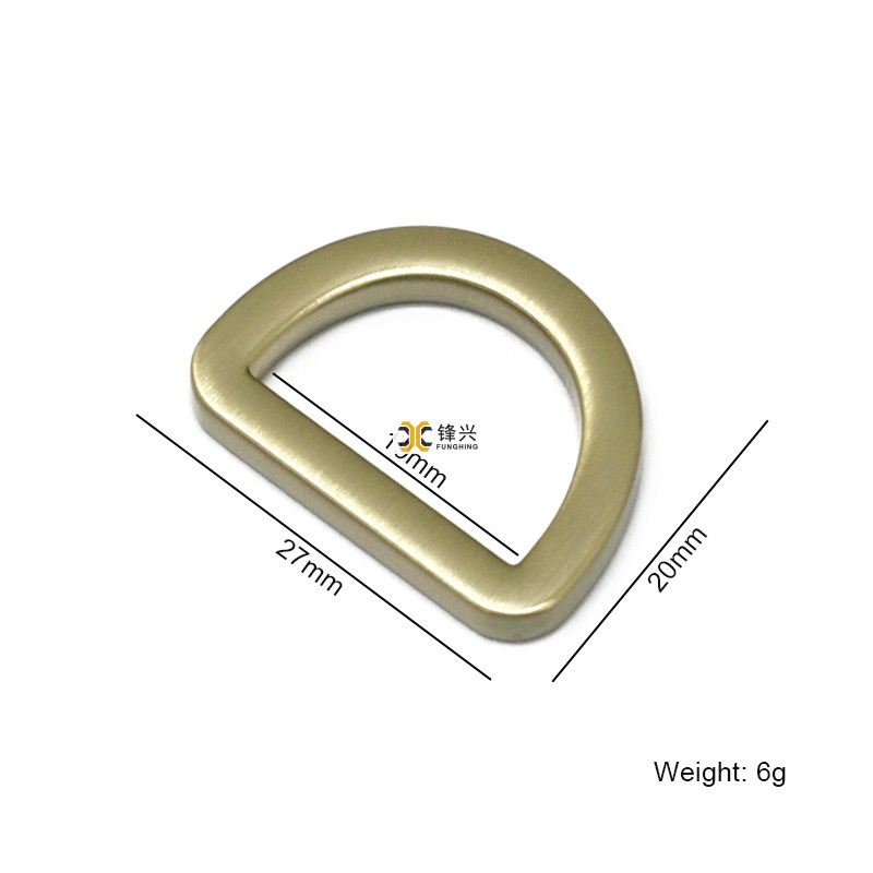 锋兴五金饰品锌合金浅金半圆装饰配件 服饰配饰金属铁线D环D扣