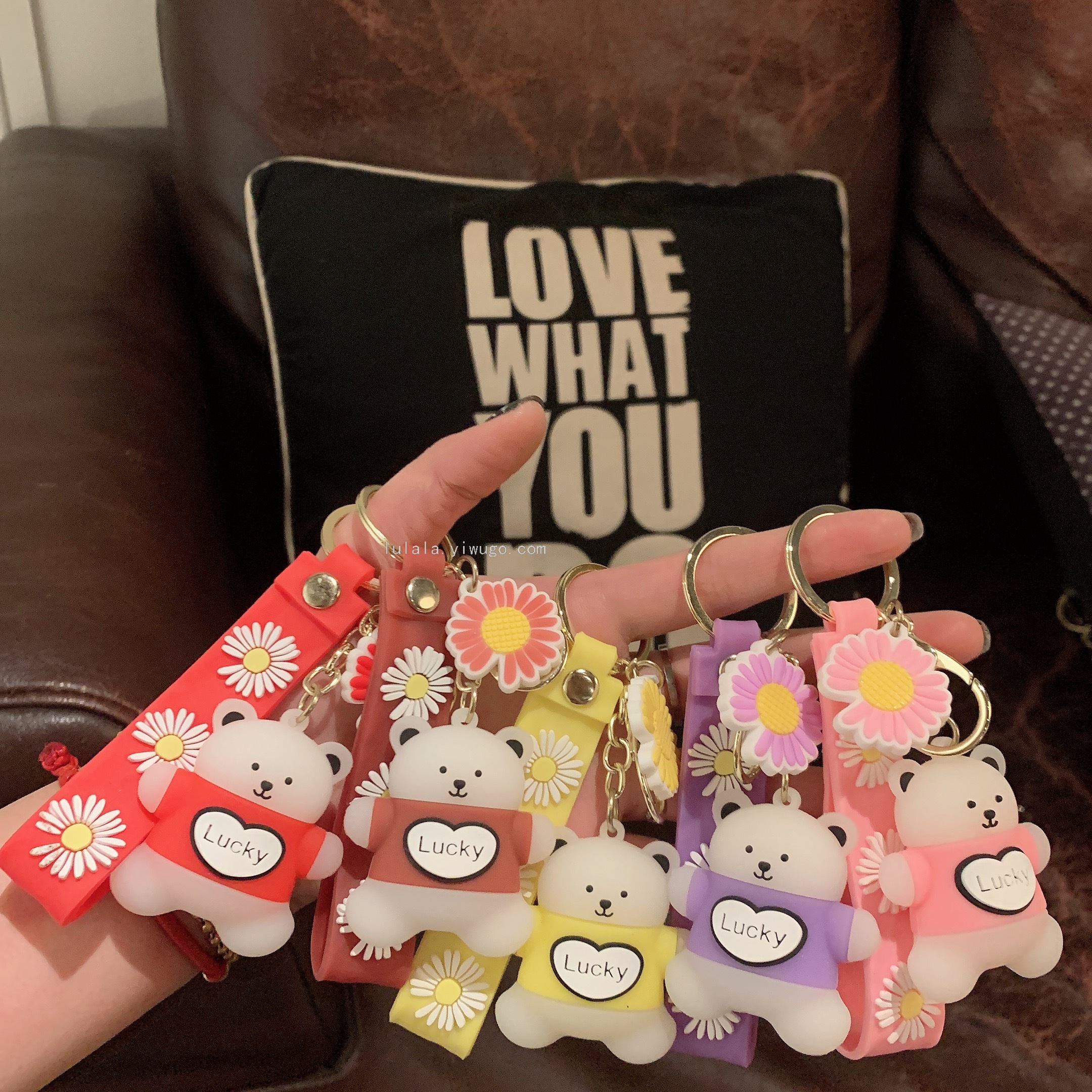 创意可爱奶油爱心小熊钥匙扣精品挂件