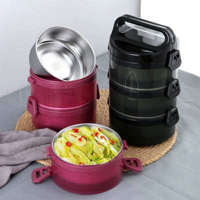 New 304 Stainless Steel Sealed Lunch Box for Office Students Water Injection Thermal Insulation Double-Layer Lunch Box
