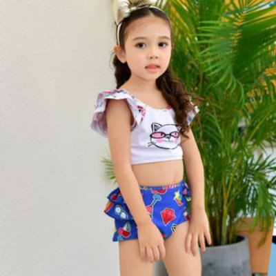 Children's Swimwear Girls Girls Split Cute Bikini Set Baby Split Swimsuit Korean Hot Spring Bathing Suit