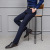 Four Seasons Business Straight-Leg Youth Vertical Pattern Slim Fit Four Seasons Universal Navy Blue Boys Straight Work Suit Pants