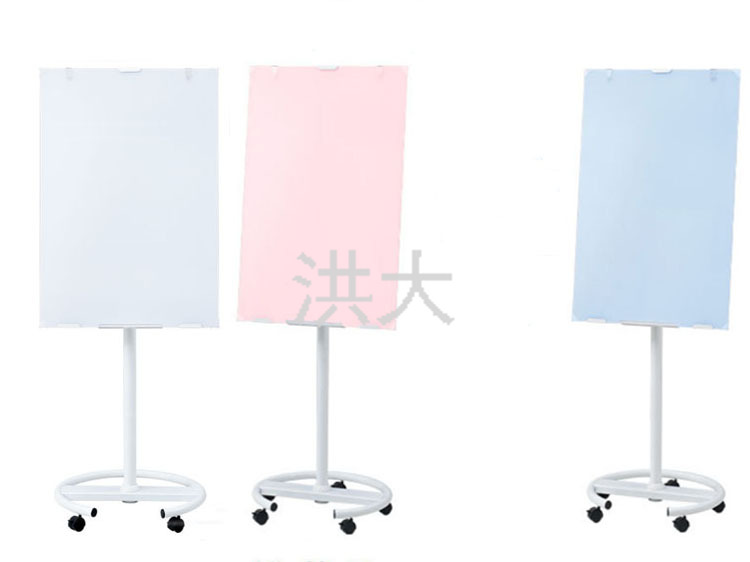 圆盘支架式白板黑板挂式留言绿板办公会议带架移动磁性钢化玻璃板