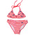 New Foreign Trade Cute Flamingo Embroidered Children's Bikini Navy Striped Artistic Swimsuit for Women