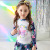 Children's Swimsuit Girls Skirt Split Long-Sleeved Long Trousers Girls Middle and Big Children Students Cute Baby Sun Protection Quick-Drying Suit