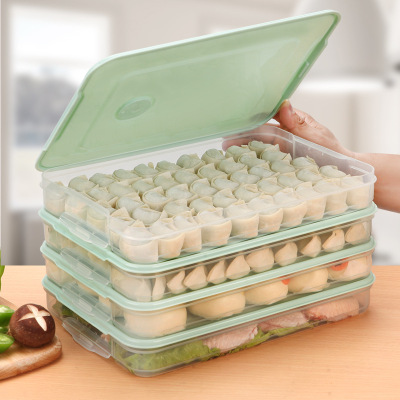 Piece Dropshipping Multi-Layer Refrigerator Crisper Frozen Dumpling Box Non-Stick Bottom Dumpling Plate Dumplings Box