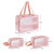 Pu Transparent Three-Piece Set Cosmetic Bag Large Capacity Wash Bag Waterproof Bath Bag Translucent Frosted Storage Bag Customization