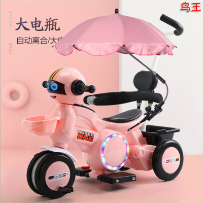 Children's Electric Motor Rechargeable Tricycle Boy Remote Control Child Baby Toy Car Can Sit Girl Stroller