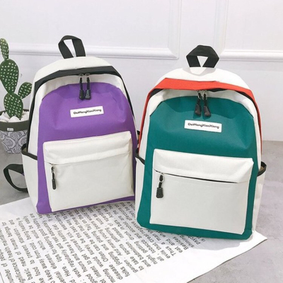 New Ins Style Schoolbag Korean Harajuku Contrast Color High School Students Japanese Backpack Fashion Casual Female