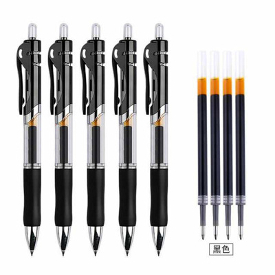 Factory Direct Sales K35 Pressing Pen Signature Pen Office Stationery Water-Based Gel Pen Black Refill Bullet 0.5
