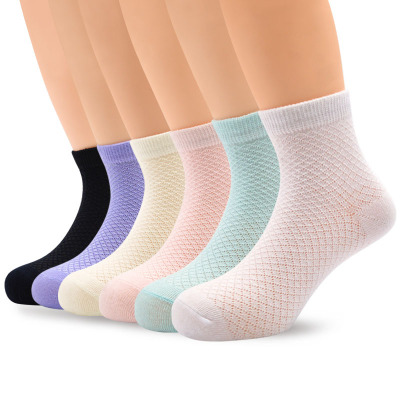 Children's Socks Spring and Autumn Thin Boys' and Girls' Thin Cotton Socks Hollow out Mesh Socks Baby Baby Socks Student Socks
