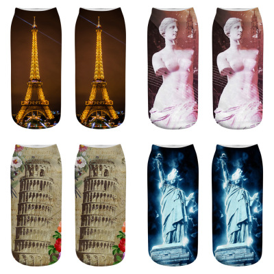 AliExpress Amazon EBay Hot-Selling Printed Women's Socks Building 3D Printed Socks