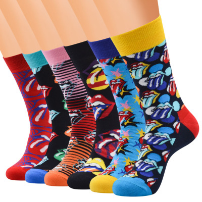 Trendy Brand Socks Men's Lickitung Pattern Stockings Foreign Trade 100% Cotton Socks Men's