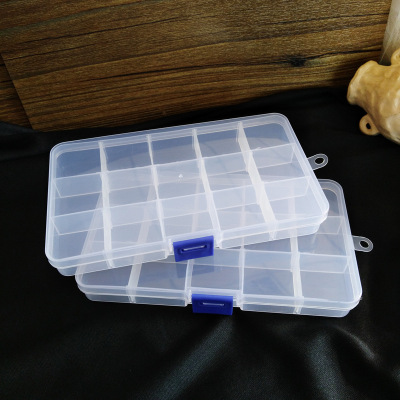 Home with Lid Large Capacity More than Transparent Plastic Jewelry Box Grid Jewelry Box Storage Box 10 Grid 15 Grid