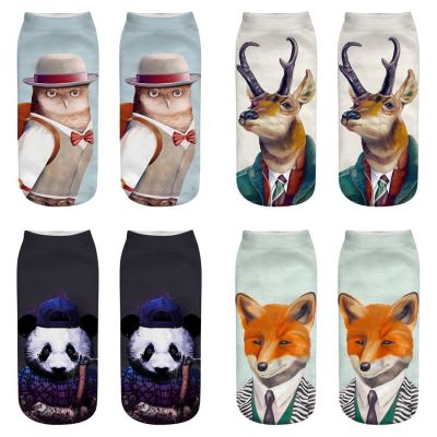 New Adorable Pet Cat Dog Animal 3D Printing Socks Low-Cut Women's Socks Cool Lady Socks Wholesale