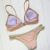 European and American Hot Swimsuit Pink Stitching Hand-Woven Hemp Rope Split Bikini