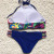 European and American Hot Halter Bikini Flower Print Swimsuit Braided Two-Piece Swimsuit